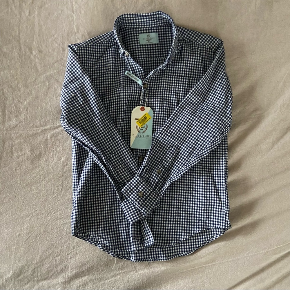 Gingham flannel dress shirt